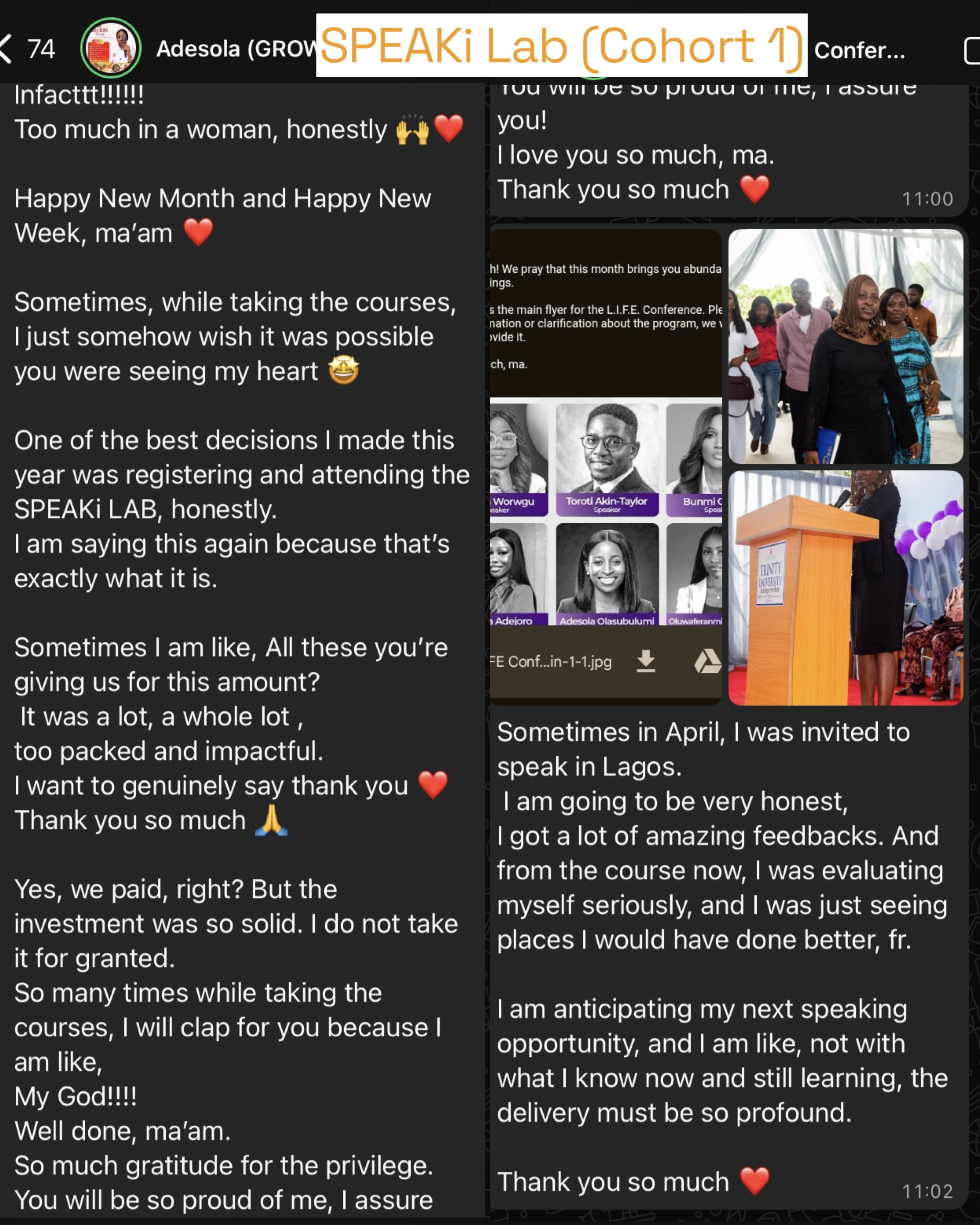 Cohort 1 student testimonial 1